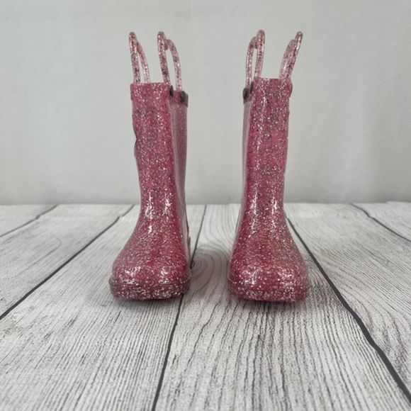 Western Chief Confetti Shimmer Glitter Lighted Rain Boots in Pink Size 5 - Picture 1 of 5